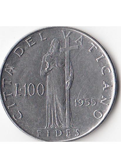 1955 - 100 Lire Vaticano Pio XII  Q/Fdc